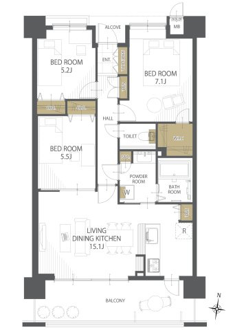 【間取り】サザンスクエア白梅 