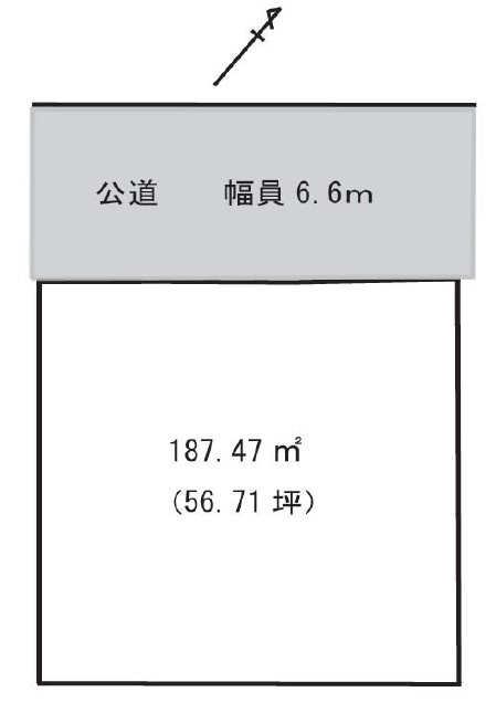 守山市吉身5丁目　建築条件無し売土地の土地図
