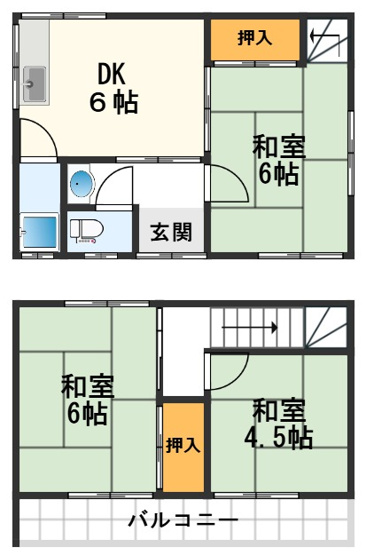 【間取り】 | 別所本町貸家