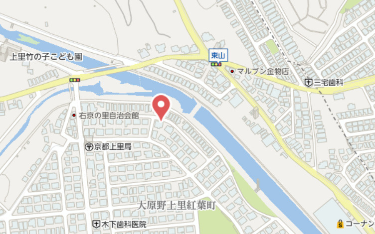 京都市西京区大原野紅葉町　新築戸建の地図