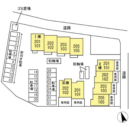 ボナール酒井根Ⅰ号棟の区画図