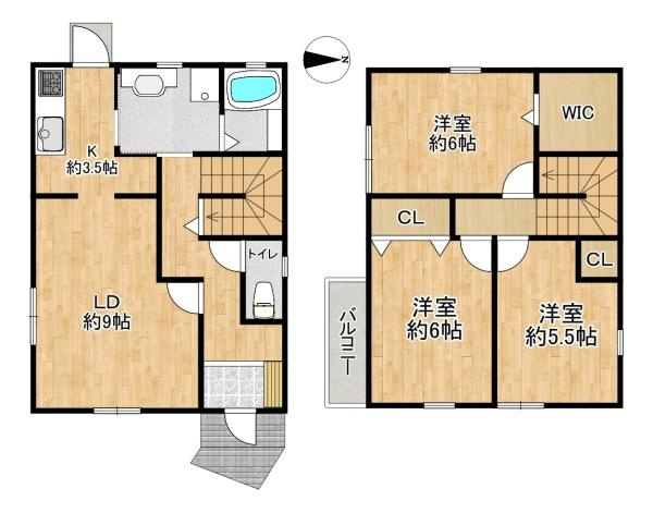 【間取り】 | 西区水谷2丁目　中古戸建