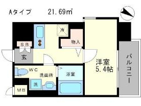 Grandi　Utsubo　Parkの間取り