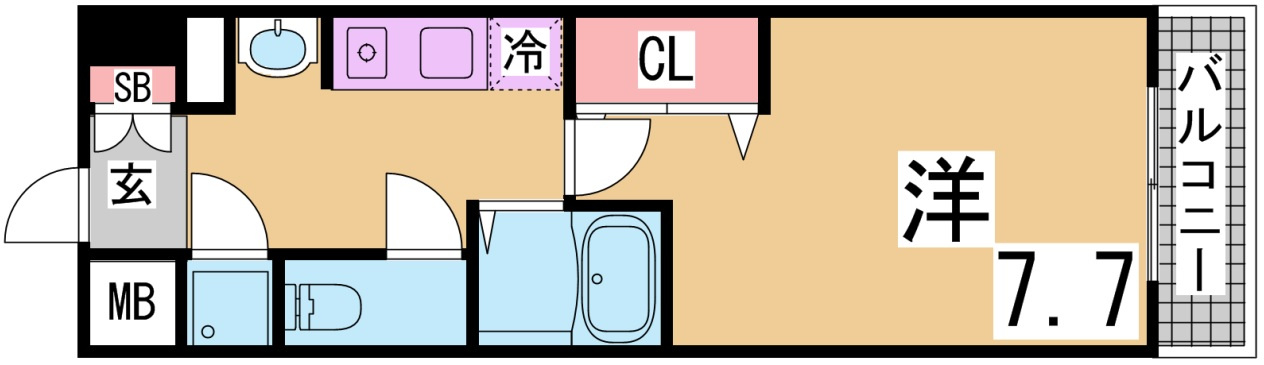 神戸市須磨区大池町５丁目の賃貸マンションの間取り