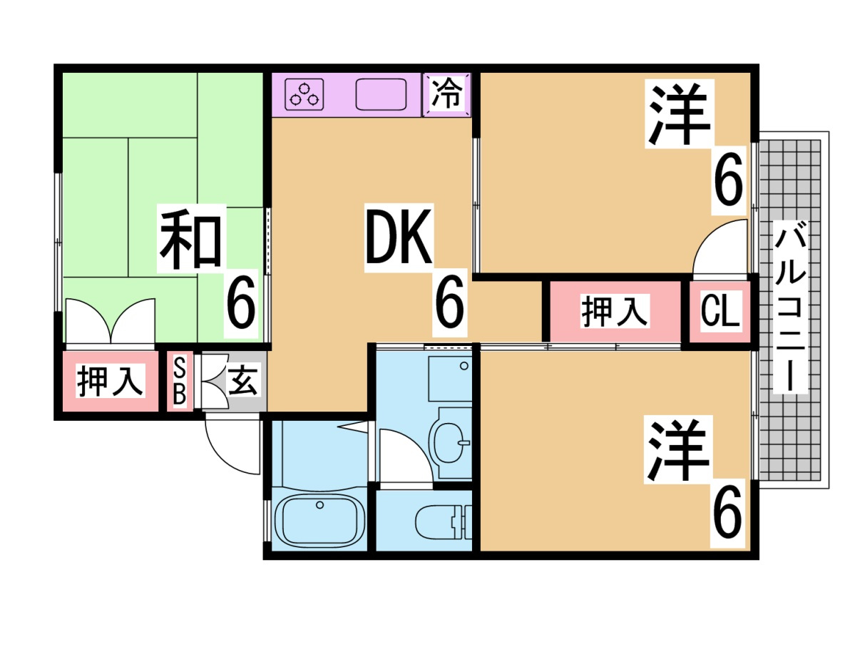神戸市須磨区東落合３丁目のアパートの間取り
