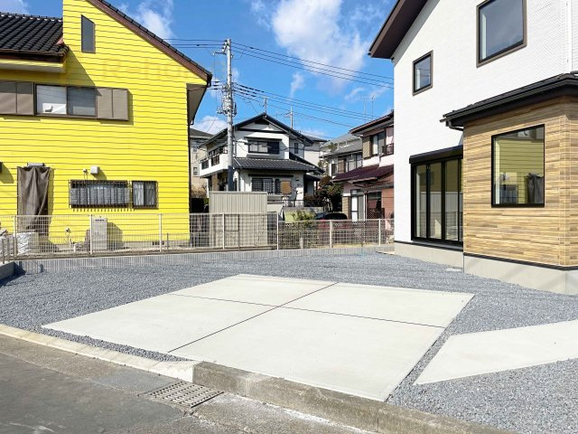 水戸市元吉田町1期　新築戸建て　1号棟の駐車場|カースペースは2台お停めいただけます♪