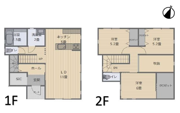 守山市水保町　中古戸建ての間取り