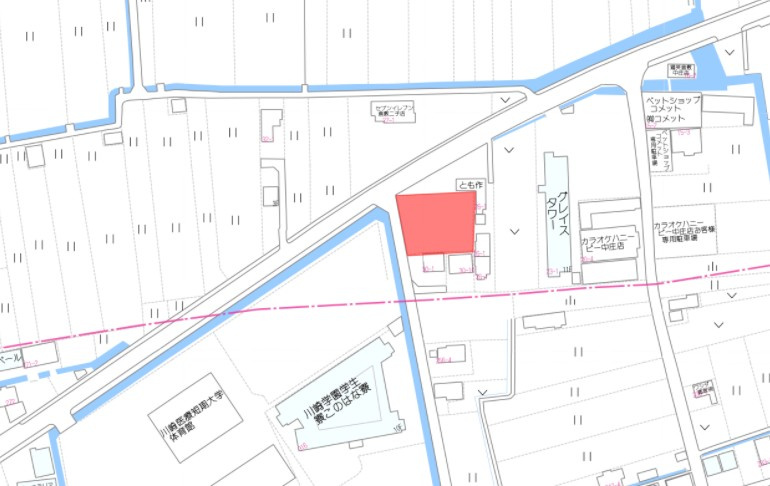二子（川崎医大東）　事業用借地の地図