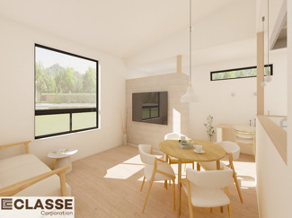 【完成予想図】 | 宇治市五ヶ庄福角　2区画B号地　売土地　建築条件付き | 弊社標準仕様（アトリエスタイルハウス仕様）では、耐震等級3相当が標準です。間取りにもよりますので、設計士に確認しながら、ご希望の間取りとの兼ね合いで考えていきましょう。