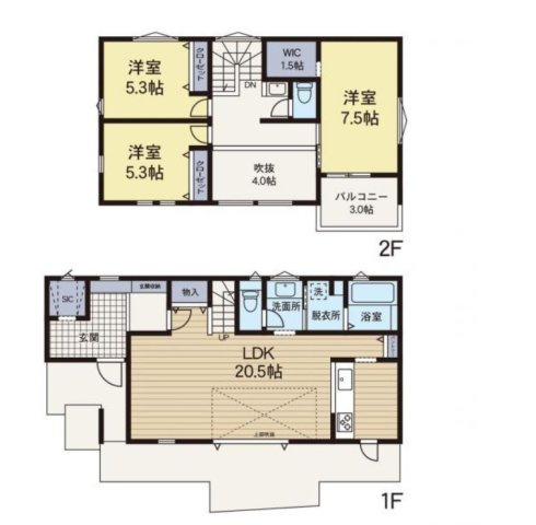 The California Styleの間取り|使いやすい間取り設計に加え、高いデザインと性能を兼ね備えた仕様。