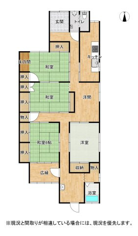 丸亀市北平山町売戸建の間取り