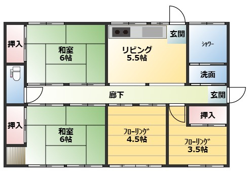 筑西市久地楽戸建ての間取り