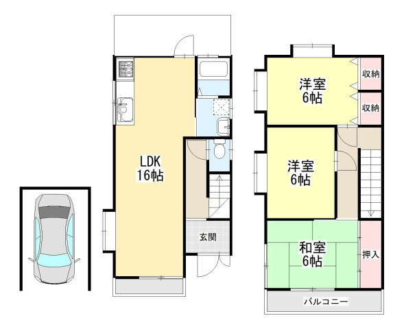 矢田町戸建の間取り
