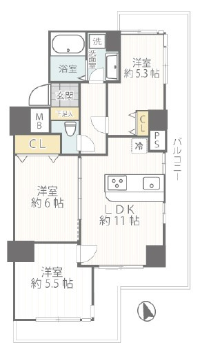 藤和シティコープ鶴巻温泉の間取り