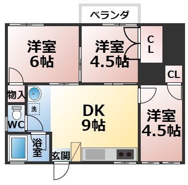 アクア上白川B棟の間取り