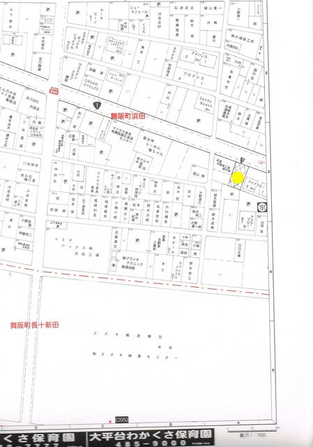 売土地　中央区舞阪町浜田の地図