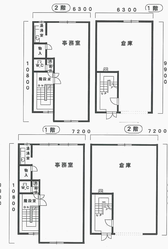 筥松１丁目倉庫付事務所の間取り