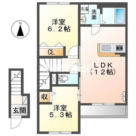 カサ デ コア Ⅰの間取り|間取図