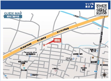 福島市笹谷堰堀　ブルーミングガーデンの地図|桜水駅まで徒歩約10分の立地