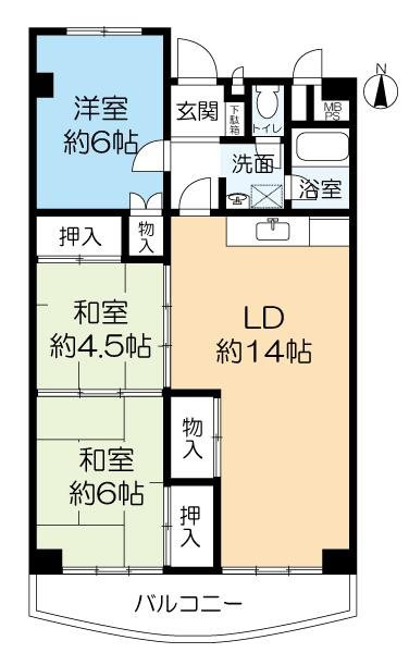千里王子高層住宅Ａ棟の間取り