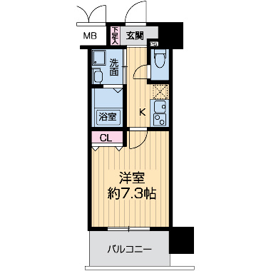エス・キュート城東中央の間取り