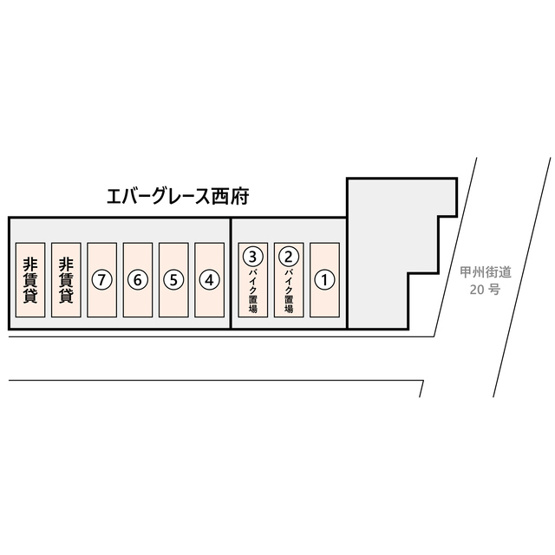 【間取り】 | エバーグレース西府駐車場