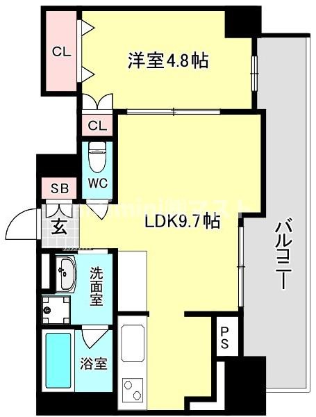 RJRプレシア南堀江の間取り