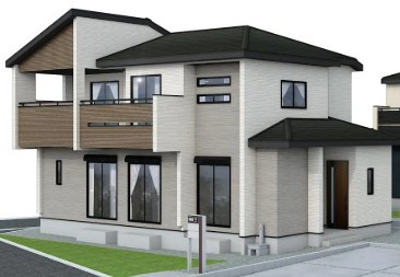 【外観パース】 | ブルーミングガーデン甲斐市中下条　3号棟 | 外観パースです