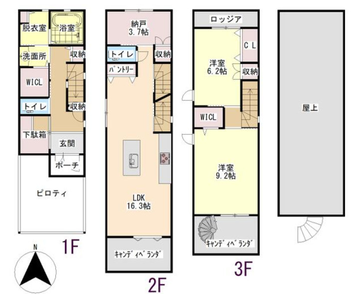姫路市飾磨区清水　中古戸建の間取り|2LDK+納戸です。屋上もあります。