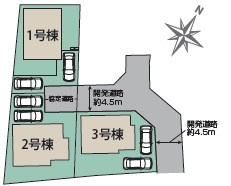 小田原市前川　新築戸建全3棟　1号棟の区画図