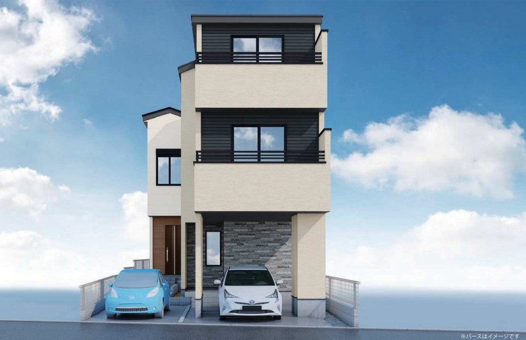 藤沢市辻堂元町2丁目　新築戸建　全2棟の外観パース