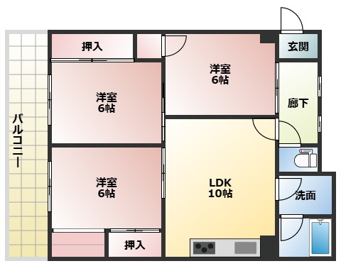西明石サンマンションの間取り
