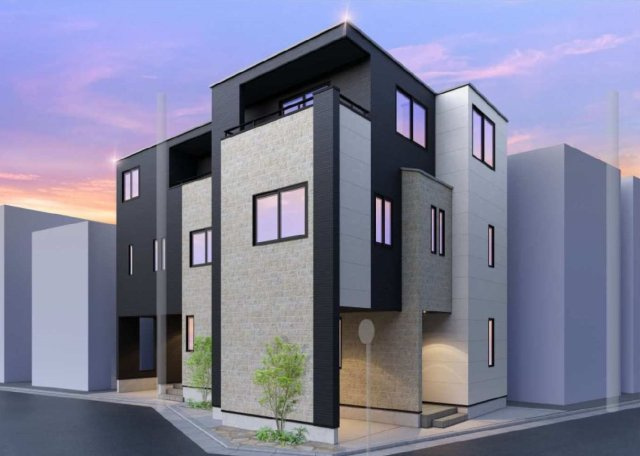 【横浜市西区浅間町4丁目345-1新築戸建て】★仲介手数料無料★（浅間台小学校・岡野中学校）の外観パース