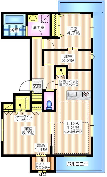 グランソレイユ横浜の間取り