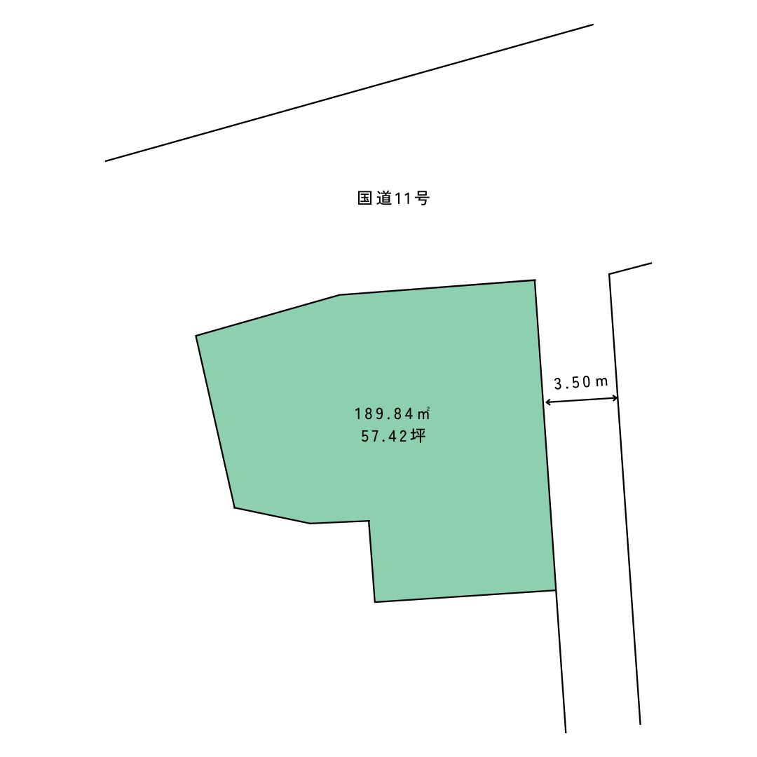 新居浜市中萩町土地【546】57.42坪の区画図