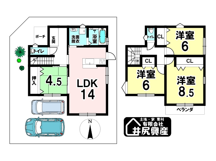 岩出市水栖　中古物件の間取り