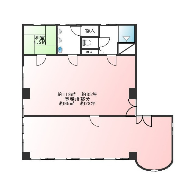 羽島市福寿町浅平４丁目の店舗事務所の間取り