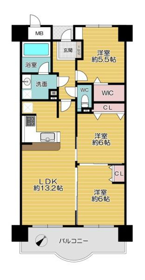 【間取り】 | ファミールハイツ城東B棟