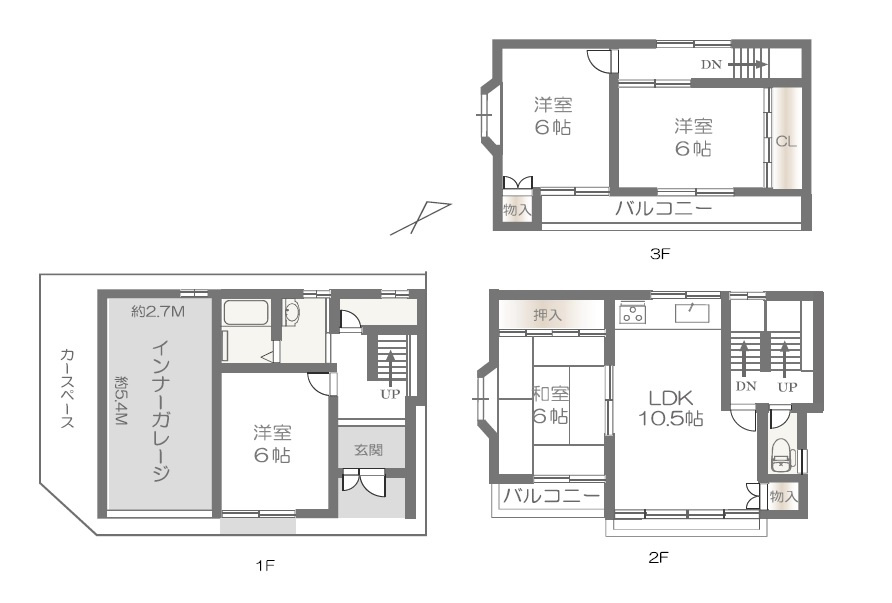 鳴尾町2丁目　中古戸建の間取り