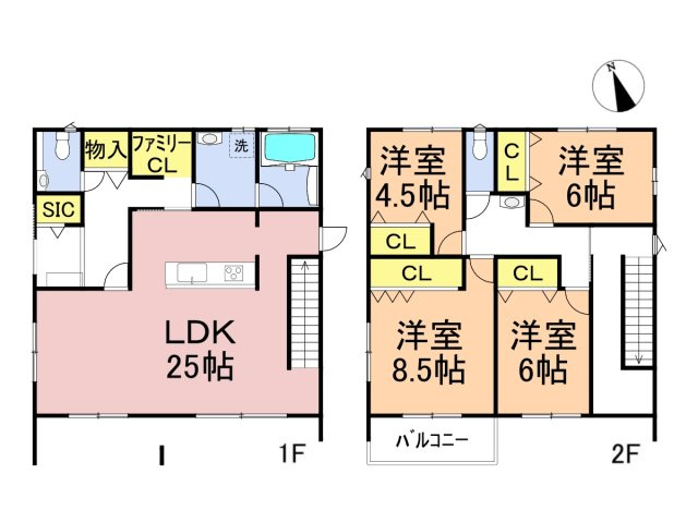 戸建　安八郡安八町南今ケ渕第２　全7区画分譲の間取り|■E号棟　■ヤマダ不動産　株式会社リライフ　大垣店　■夢のマイホーム購入をフルサポートします！