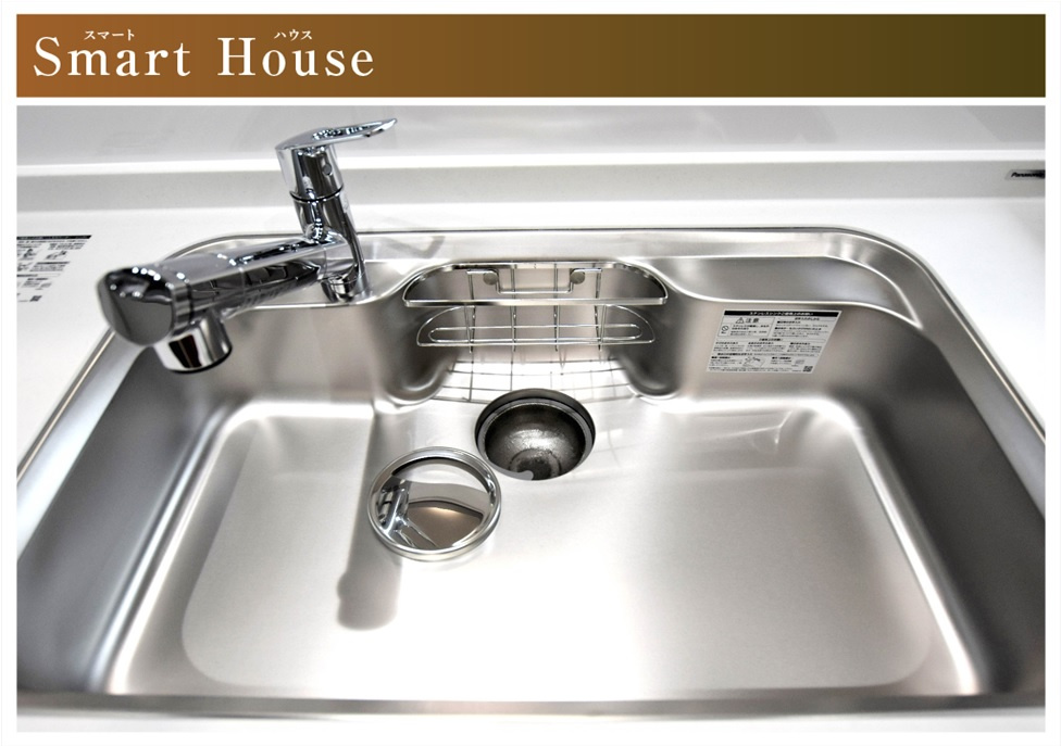 新築戸建　安八郡安八町南今ケ渕第２　全7区画分譲のキッチン|お手入れが楽なステンレスをワークスペース部分に使用した機能的で美しいシステムキッチンを使用しています