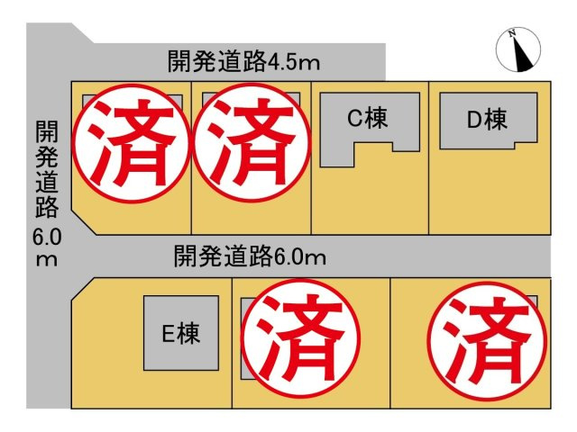 戸建　安八郡安八町南今ケ渕第２　全7区画分譲の区画図|■区画図
■YAMADA電機の　ヤマダ不動産　株式会社リライフ　大垣店■
いつでもお問合わせ下さい。