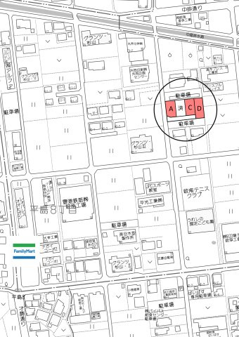 4区画分譲地　平島8丁目　A区画の地図