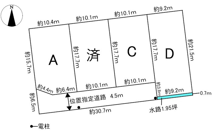 4区画分譲地　平島8丁目　C区画の土地図