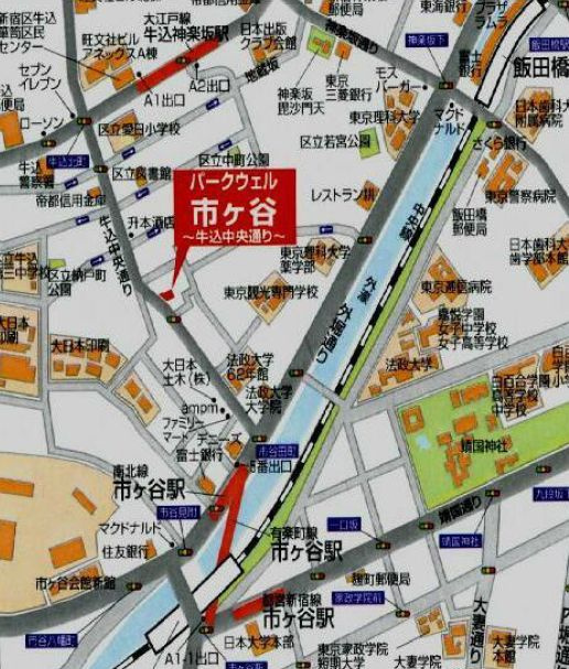 新宿区払方町の賃貸マンションの地図