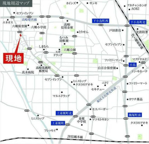 【新築】高崎市筑縄町　３号棟(全３棟)　スマートワンシティ　新築建売分譲の地図