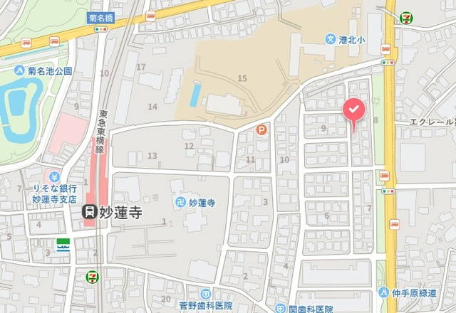 菊名南町ハウスの地図