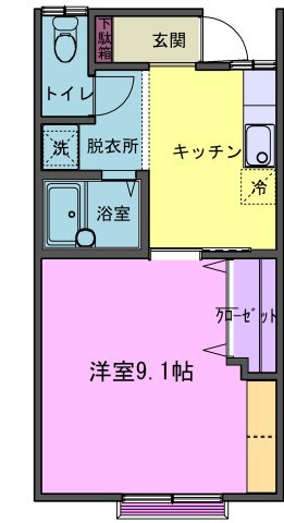 コーポアズールⅡの間取り|ひとり時間を、心地よく過ごせる空間。