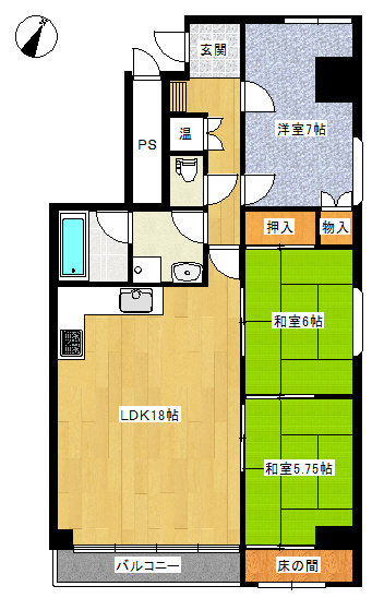 CO-OP錦町マンションの間取り