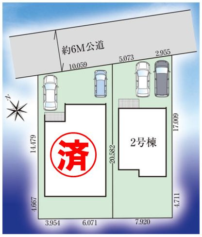 グラファーレ　小山市犬塚4丁目 2期　2号棟の区画図